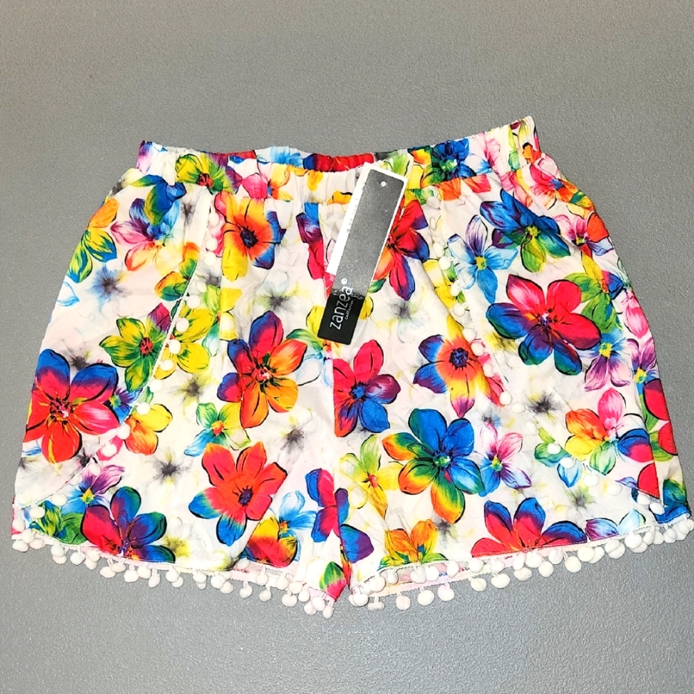 Zanzea Collection - Children's Floral Print Shorts - Multicolor - Sz L